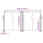 vidaXL Auvent latéral rétractable crème 140x1200 cm