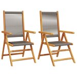 vidaXL Chaises de jardin lot de 2 gris bois d'acacia et polypropylène