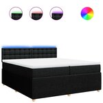 vidaXL Sommier à lattes de lit avec matelas Noir 200x200 cm Tissu