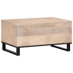 vidaXL Table basse blanc 80x51x40 cm bois de manguier massif