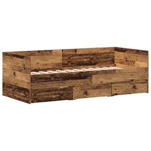 vidaXL Lit d'appoint Bois Ancien 90 x 200 cm Bois d'ingénierie