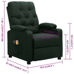 vidaXL Fauteuil électrique de massage Vert foncé Tissu