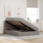vidaXL Lit avec rangement et matelas avec matelas Taupe 140 x 200 cm