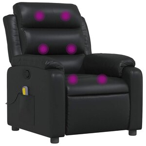 vidaXL Fauteuil de massage inclinable Noir Similicuir