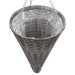 vidaXL Paniers suspendus à fleurs 2 Pièces Résine tressée Gris