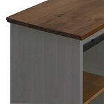 vidaXL Buffet HALDEN porte coulissante gris 80x40x80 cm bois massif