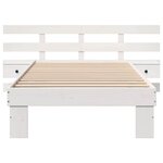 vidaXL Cadre de lit avec tiroir Blanc 100 x 200 cm Bois massif en pin