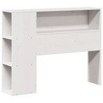 vidaXL Lit bibliothèque sans matelas blanc 90x190cm bois de pin massif