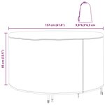 vidaXL Housse pour mobilier d'extérieur 157 x 157 x 85 cm Tissu 600D
