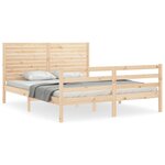 vidaXL Cadre de lit avec tête de lit 160x200 cm bois massif