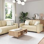 vidaXL Ensemble de Canapés 3 Pièces Crème 220 x 78 x 84 cm tissu