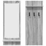 vidaXL Porte-manteau mural avec étagère Gris Sonoma 70 x 10 x 90 cm