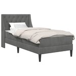 vidaXL Cadre de lit avec matelas Gris foncé 100 x 200 cm Velours