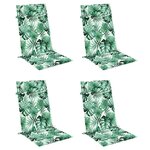 vidaXL Coussins de chaise à dossier haut lot de 4 modèle de feuille