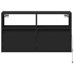 vidaXL Meuble TV mural avec lumières LED noir 80x31x45 cm