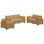 vidaXL Ensemble de canapés 3 Pièces avec coussins Marron Velours