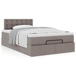 VidaXL Cadre de lit ottoman avec matelas taupe 120x190 cm tissu