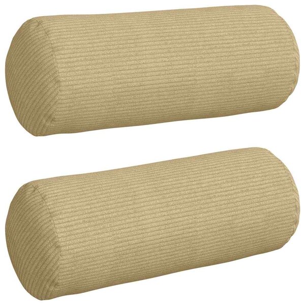 vidaXL Coussins d'accent 2 Pièces Vert gris Ø 15 x 40 cm