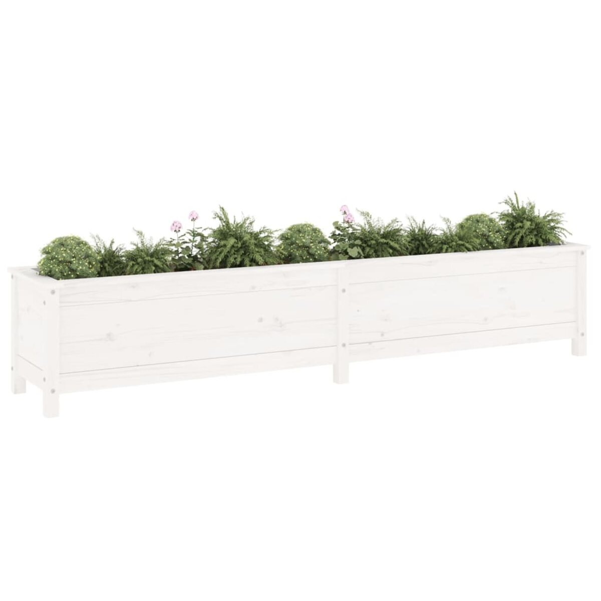 Lit Surélevé De Jardin Blanc 110x45x79 Cm - Bac à Fleurs En Polypropylène Avec Système D'Arrosage, Imitation Bois