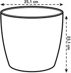 2 pots de fleur rond Brussels 17 L  Ø 25 1 x hauteur 23 2 cm - Noir