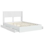 vidaXL Cadre de lit avec rangement et tête de lit Blanc 140 x 190 cm