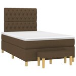 vidaXL Sommier à lattes de lit et matelas marron foncé 120x190cm tissu