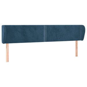 vidaXL Tête de lit avec oreilles Bleu foncé 183x23x78/88 cm Velours