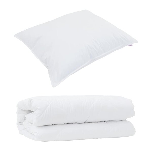vidaXL Duvet avec Oreiller 2 Pièces Blanc 140 x 200 cm Microfibre