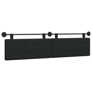 vidaXL Tête de lit suspendue Noir Tissu