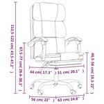 vidaXL Fauteuil inclinable de bureau Crème Similicuir