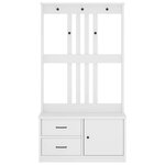 vidaXL Portemanteau SANDNES blanc 87x40x159 5 cm bois massif pin