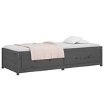 vidaXL Lit de jour sans matelas gris 90x200 cm bois de pin massif