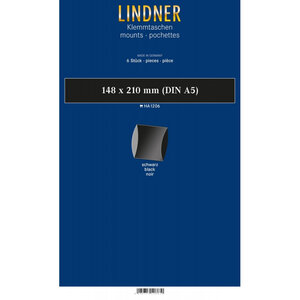 Bandes double soudure 148 x 210 mm pour blocs de timbres. Fond - Noir