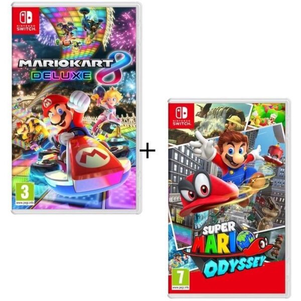 Pack 2 jeux Switch : Mario Kart 8 Deluxe + Super Mario Odyssey
