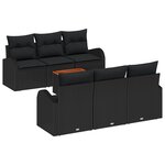 vidaXL Ensemble de canapé de jardin 7 Pièces Noir Grand
