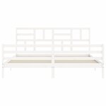 vidaXL Cadre de lit avec tête de lit blanc 200x200 cm bois massif