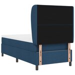 Lit Box Spring vidaXL avec Matelas en Bleu  90x190 cm  Tissu