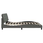 vidaXL Cadre de lit avec LED sans matelas gris foncé 200x200 cm tissu