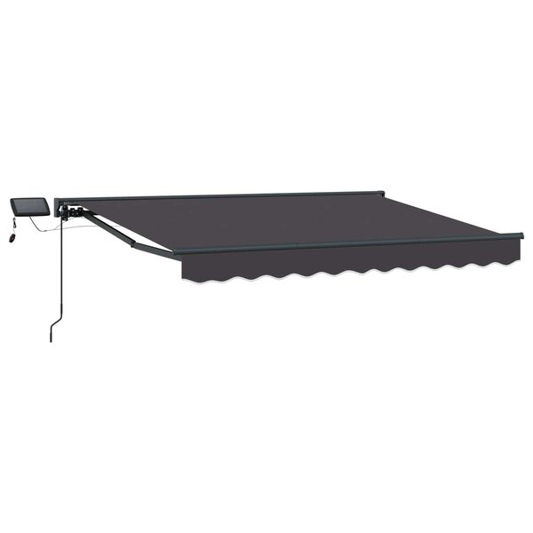 vidaXL Cadre de store manuel avec LEDs Anthracite 3 5 x 2 m