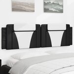 vidaXL Coussin de tête de lit noir et blanc 180 cm similicuir