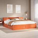 vidaXL Cadre de lit sans matelas cire marron 200x200cm bois pin massif