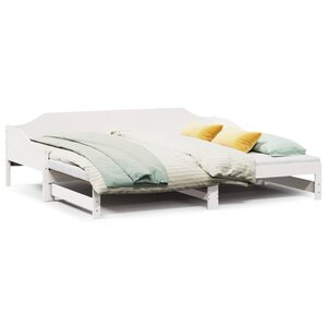 vidaXL Lit de jour et lit gigogne sans matelas 90x200 cm bois massif