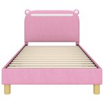 vidaXL Cadre de lit pour enfants avec tête de lit Rose 90 x 190 cm
