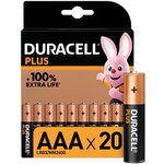 Duracell - nouveau piles alcalines aaa plus  1.5 v lr03 mn2400  paquet de 20
