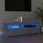 vidaXL Meuble TV avec lumières LED gris béton 120x35x40 cm