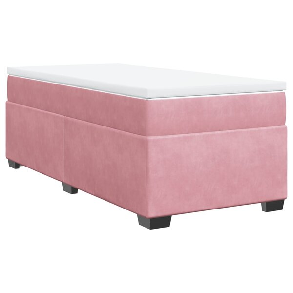 vidaXL Sommier à lattes de lit avec matelas Rose 90x190 cm Velours