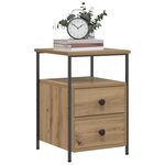 vidaXL Tables de chevet 2 Pièces chêne artisanal bois d'ingénierie
