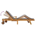 vidaXL Chaise longue avec coussin 100  Polyester Teck Solide