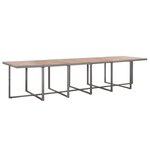 vidaXL Ensemble de salle à manger d'extérieur et coussins 17 Pièces Gris