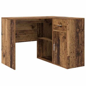 vidaXL Bureau d'angle avec tiroir Bois ancien 102 x 88 x 75 cm